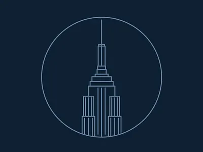 New York, New York blue empire state building icon illustration line icons new york new york city nyc vector