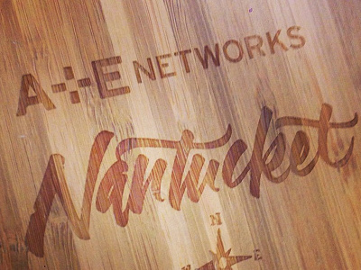 Nantucket Event Logo a and e calligraphy hand lettering logo nantucket networks script