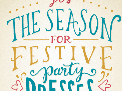 'Tis the Season drawing flowers hand drawn lettering type typography