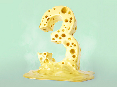 Cheese number 3d 3dmax cg cheese food illustration tasty