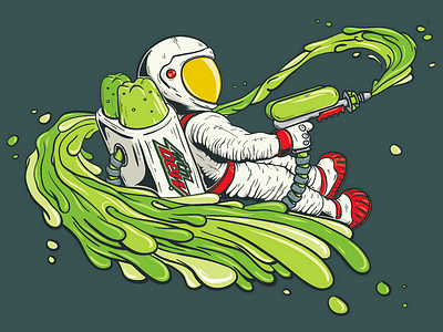 Spaceman astronaut space vector wacom