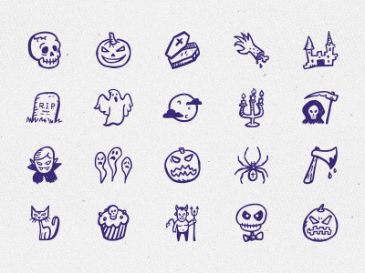 Spooky Icons — hand-drawn Halloween icons doodle ghost halloween hand drawn hand drawn icons holiday icons pumpkin scary sketch vampire