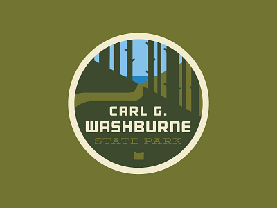 Washburne State Park badges coast forest illustration ocean oregon path state parks