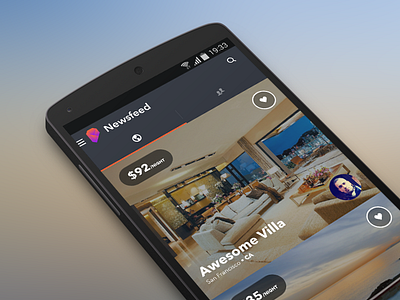 Real Estate Android App android app house mobile newsfeed real estate rent ui user interface