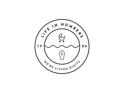 Life In Numbers logo stamp