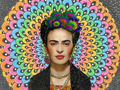 Frida Kahlo by Luna Portnoi / Happy October! argentina art colors frida kahlo illustration luna portnoi paint process rainbow wip