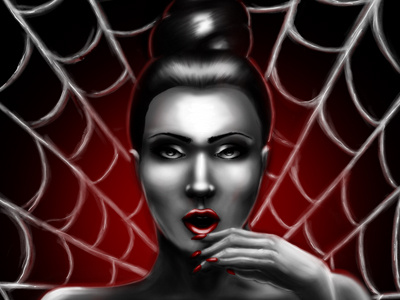 Black Widow black widow boobs kiss of death pinup sexy spiders web