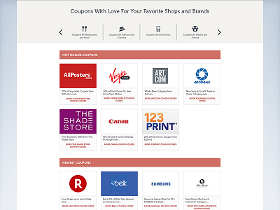 Coupons For All homepage ui webdesign