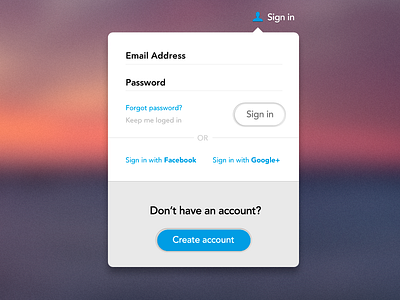 Sign in create dialog form login register sing in ui