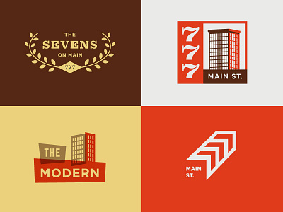 777 Main St. building concepts exploration logo mcm mid century modern