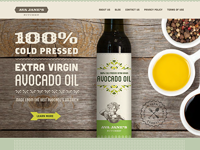 Website sketch work in progress avocado food packaging web design