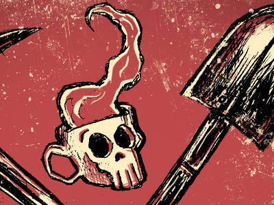 Graveyard Shift - label design detail 3 arcade beer brewery coffee design contest graveyard shift halloween public brew