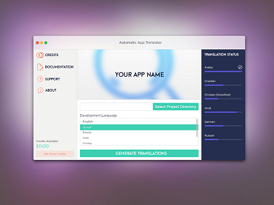 Automatic App Translator app design desktop app mac app osx app