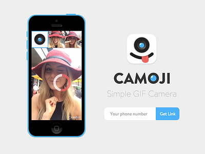 Camoji Website camera camoji gif landing moji splash