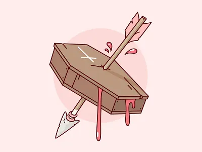 Kill'em dead. arrow coffin dead death gore illustration vector