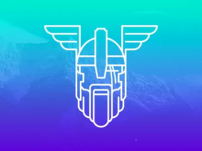 Odin beard gradient helmet mountains norse odin scar viking wings