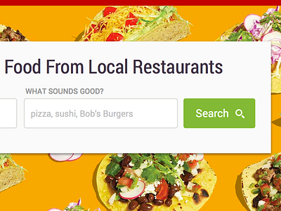 New GrubHub Home Page food form grubhub input landing local restaurant roboto search