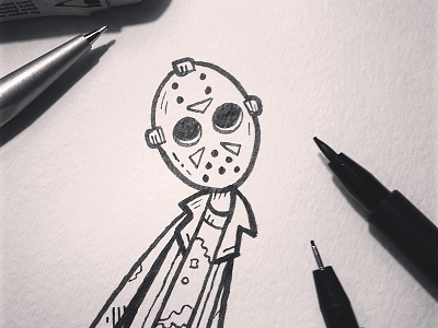 Inktober14-Day01-Jason character fridaythe13th halloween illustration inktober jason