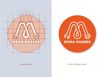 FabLab Roma Makers logo art direction badge brand construction electronic fablab icon identity logo maker mark wrench