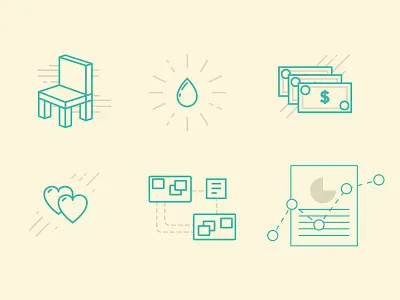 Icons for Church Site hearts icons lines minimal simple