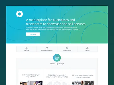 Landing Page Orderdeck app blue freelance landing landing page marketplace service shop startup web app