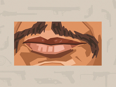 Mystery Mouth 2 action hero actor flat guns mouth movie movies mustache tribute vector violence western