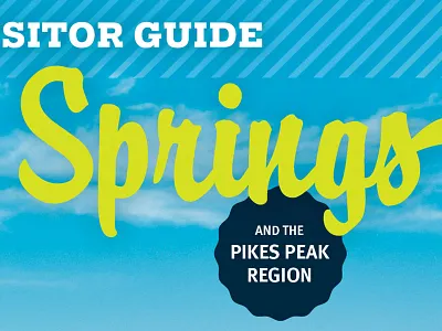 Colorado Springs Visitor Guide colorado cover guide head mast peak pikes region script springs typography visitor