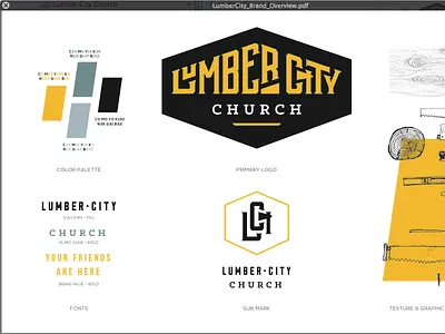 Lumber City Branding Final Tweaks brand branding church city logo lumber