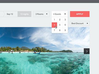 Vamos a la Playa beach hotels ui web design