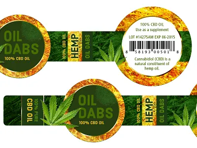 hemp oil packaging gold green hemp label oil texture