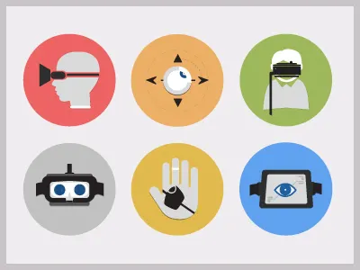Oculus Rift Illustrated Icons fidality high icons illustration ixd oculus rift patterns ux virtual reality