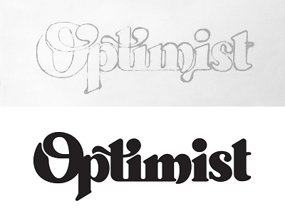 Optimist design drawing funky hand lettering lettering pencil sketch type typography vector