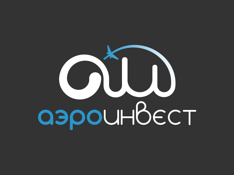 AeroInvest Logo aero aeroinvest blue gif grid guide lettering logo plane process tolokonnikov white