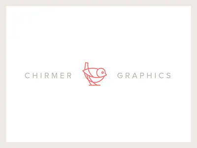 chirmer graphics bird chirmer chirmergraphics coral flat line logo mark warmgrey