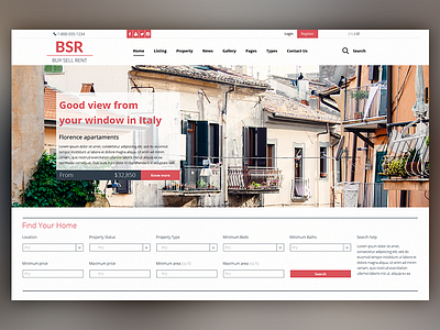 Buy Sell Rent - Real Estate form full width map real estate search site