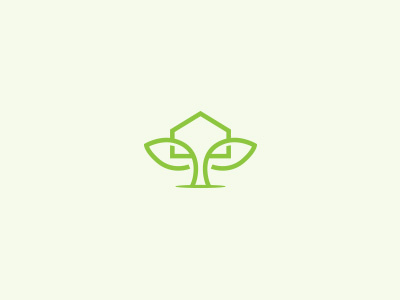 Creative Retreat graphic green house icon leaf logo space treehouse