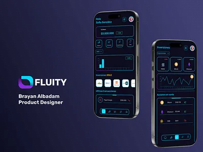 Fluity Fintech App app mobile product design ui ux