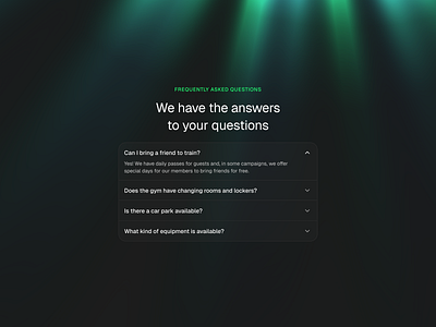 Frequently asked questions black design figma green interface ui uidesign ux webdesign