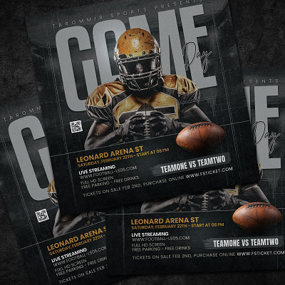 Football Flyer Template college football flyer football football poster poster template psd