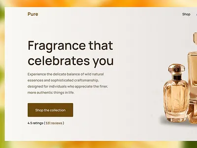 Fragrance website elegance hero perfume website