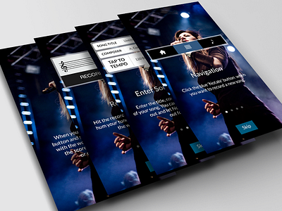 Notation Walkthrough/Tutorial Design app app store design ios iphone mockup music notation tutorial ui ux walkthrough