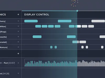 Display Control block clean control display firework minimal music timeline ui video