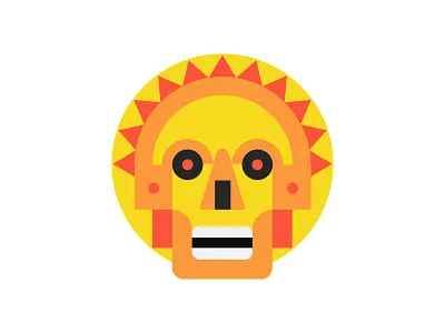 Skull - Aztec Inspired ancient artifact aztec death doom geometric illustration mask mesoamerican art ominous skull sun