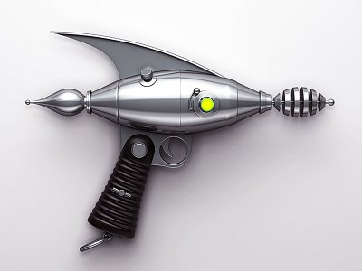 Alien Blaster 3d blaster gun icon illustration laser metal photorealistic teaser weapon