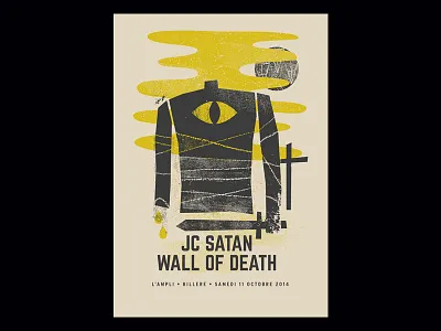 jc satan / wall of death gig gigposter illustration jcsatan pau poster wallofdeath