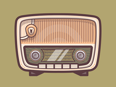 Vintage Radio 2 icon illustration illustrator radio vector web design