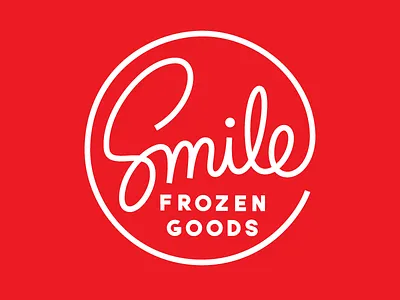 Smile Frozen Goods design ice cream lettering logo los angeles monoweight script smile