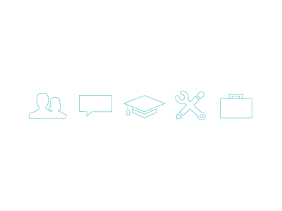 Resume icons briefcase client design iconography icons illlustration resume sketch tools work