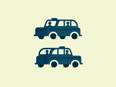 Busy Black Cab automobile blue british bus cab flat gradient hackney carriage illustration taxi transit