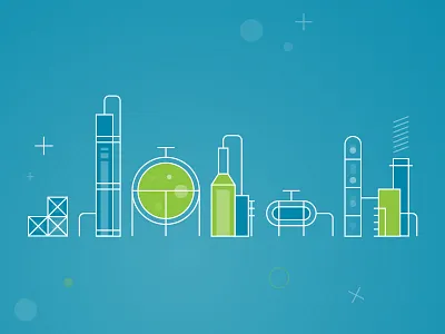 Refinery chemistry energy environment gas illustration industry line outline pipes refinery resources style frame